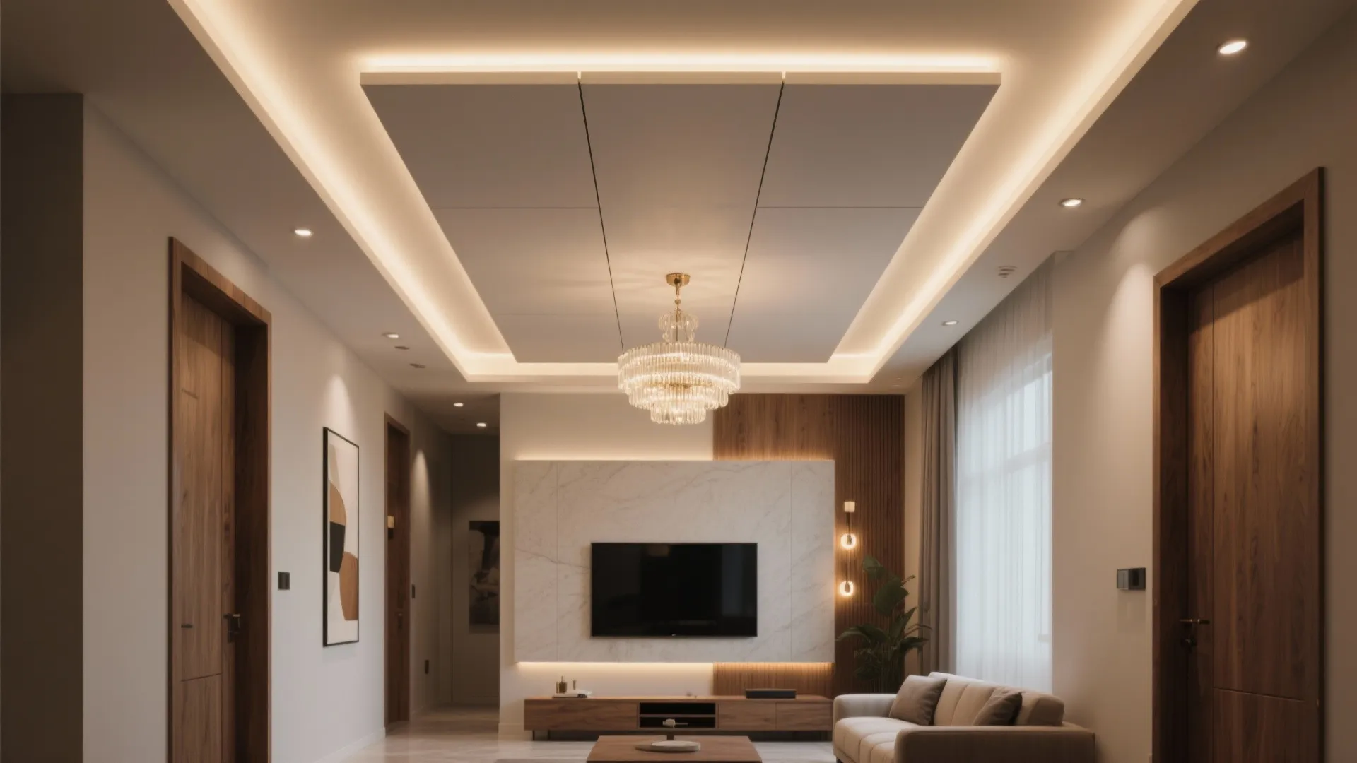 Statement Central Panel With Hidden Perimeter Glow