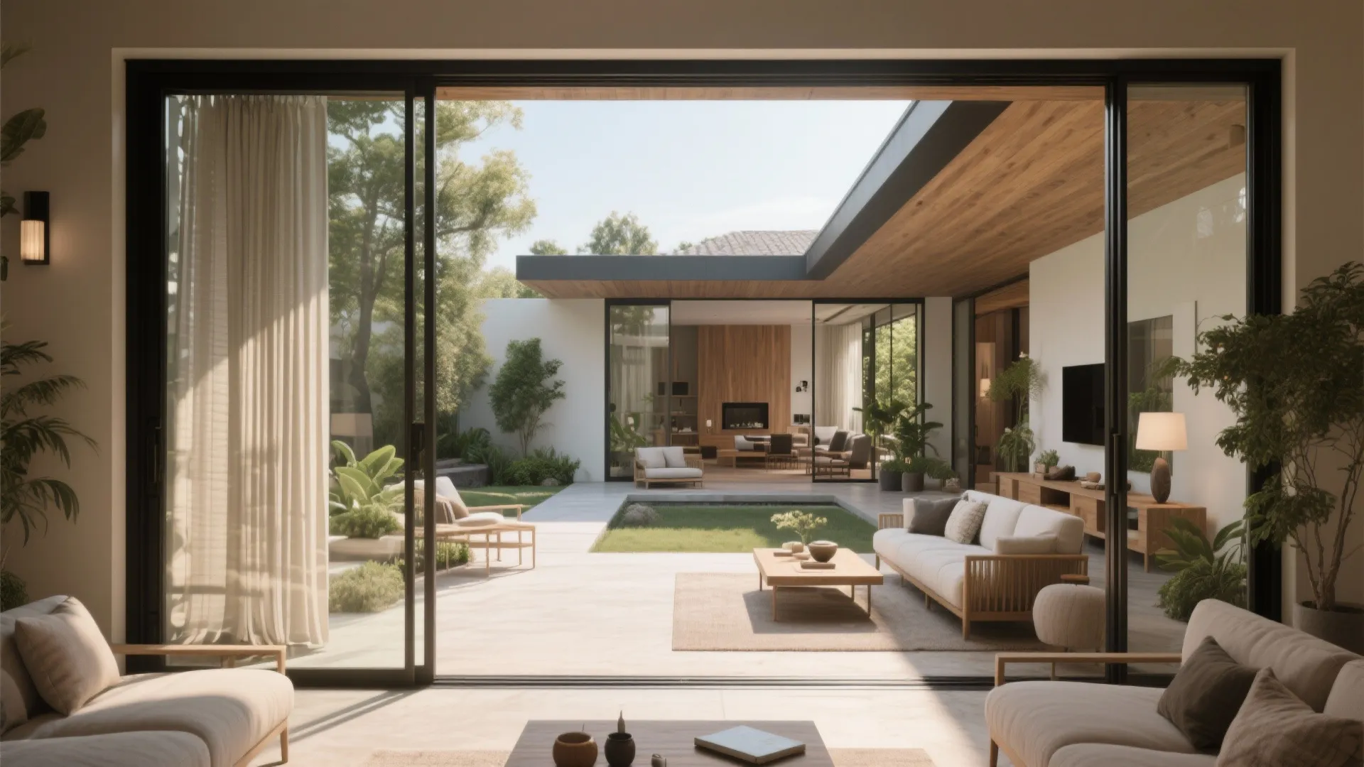 5. Indoor-outdoor extension through a central patio