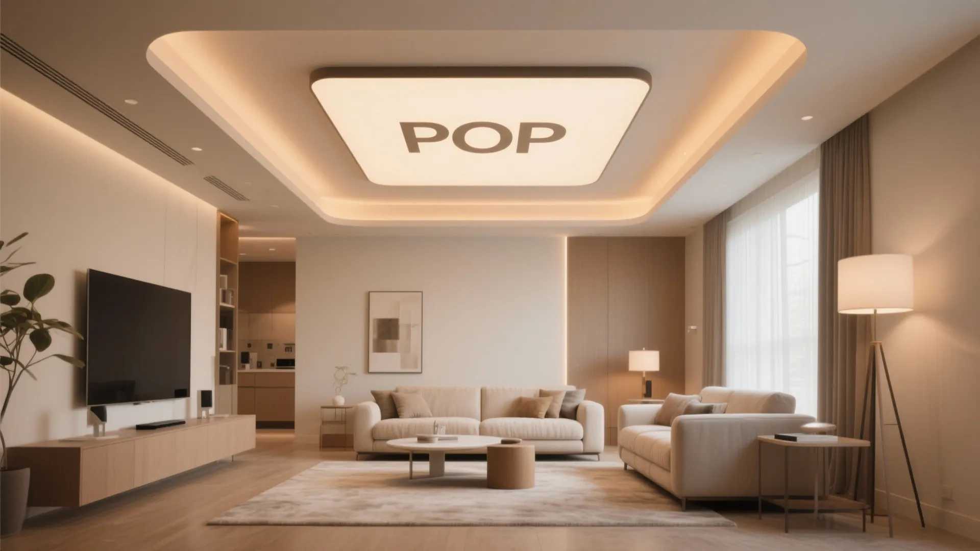 Central POP Panel with Cove Lighting