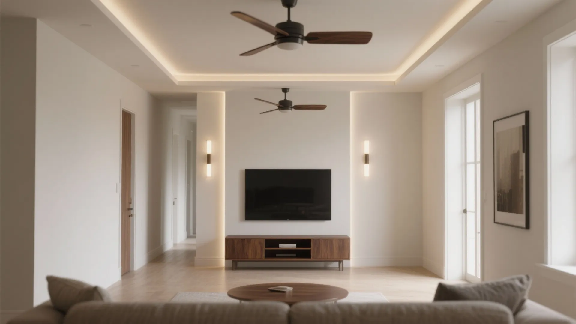 Central Spine Ceiling for Long Halls