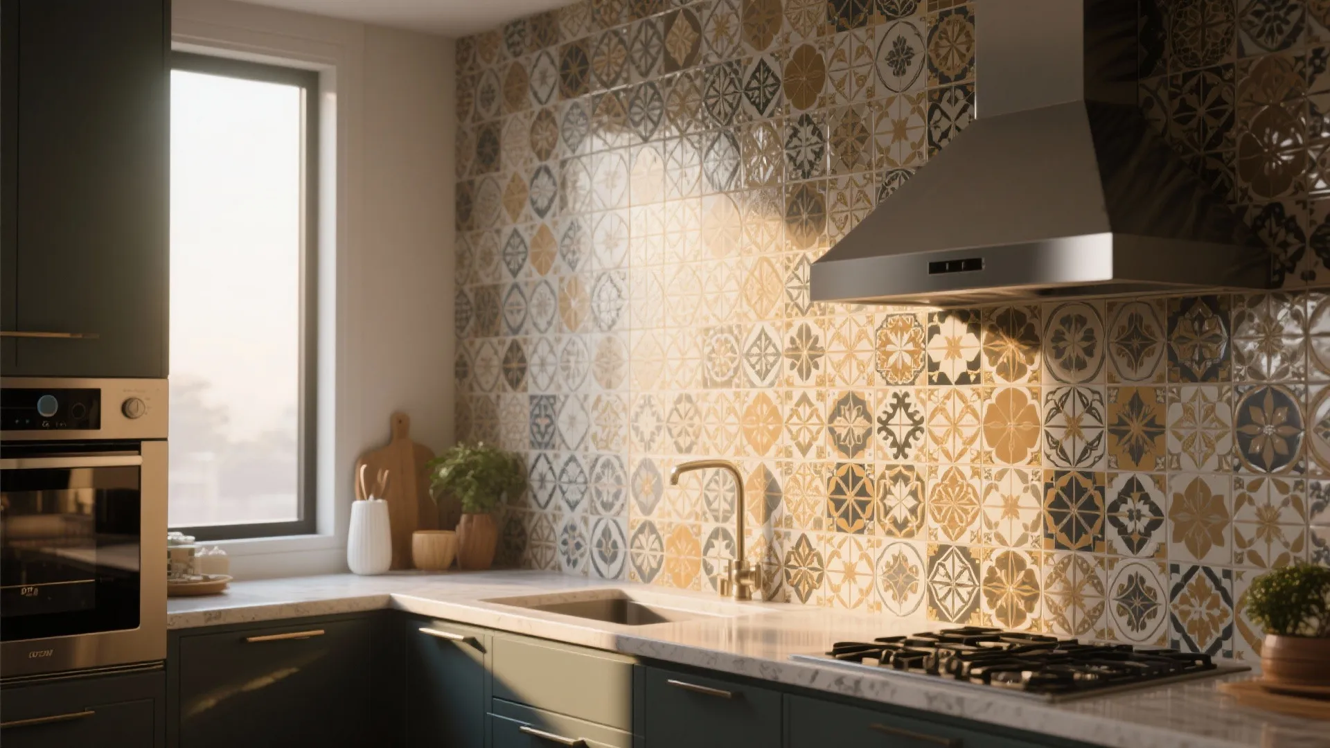 4. Textured Backsplash Extension