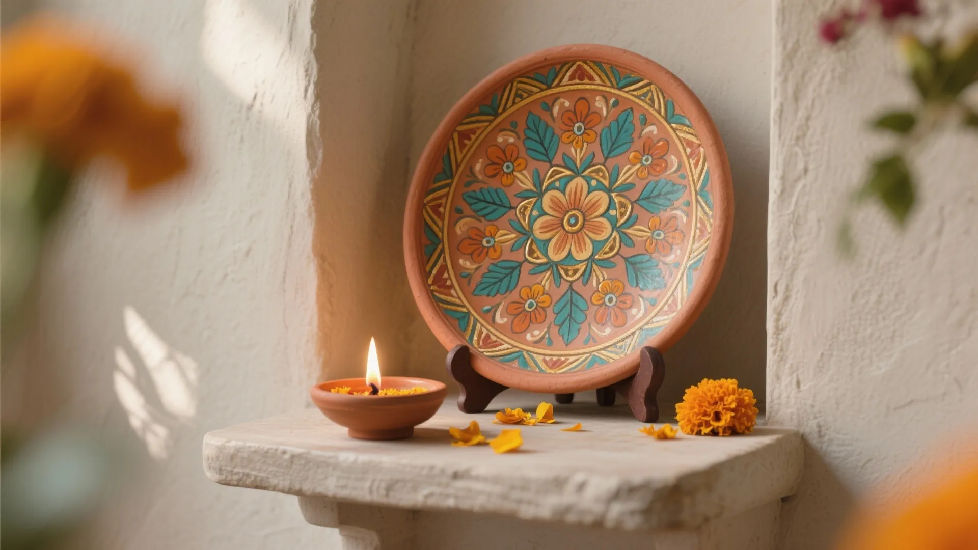 2) Hand‑Painted Ceramic Plates with Folk Motifs