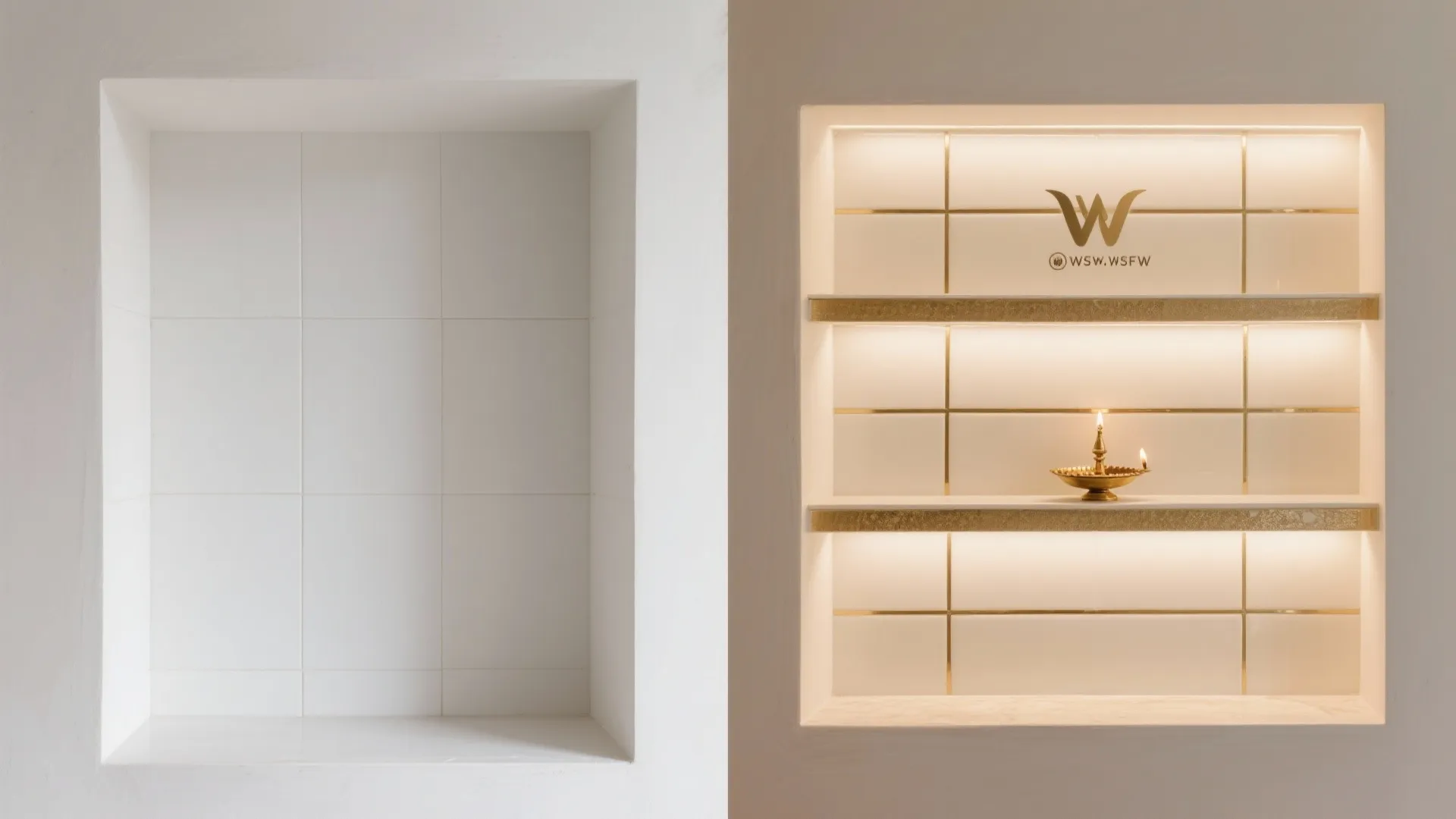 Glossy Ceramic with Metal Inlay Accents