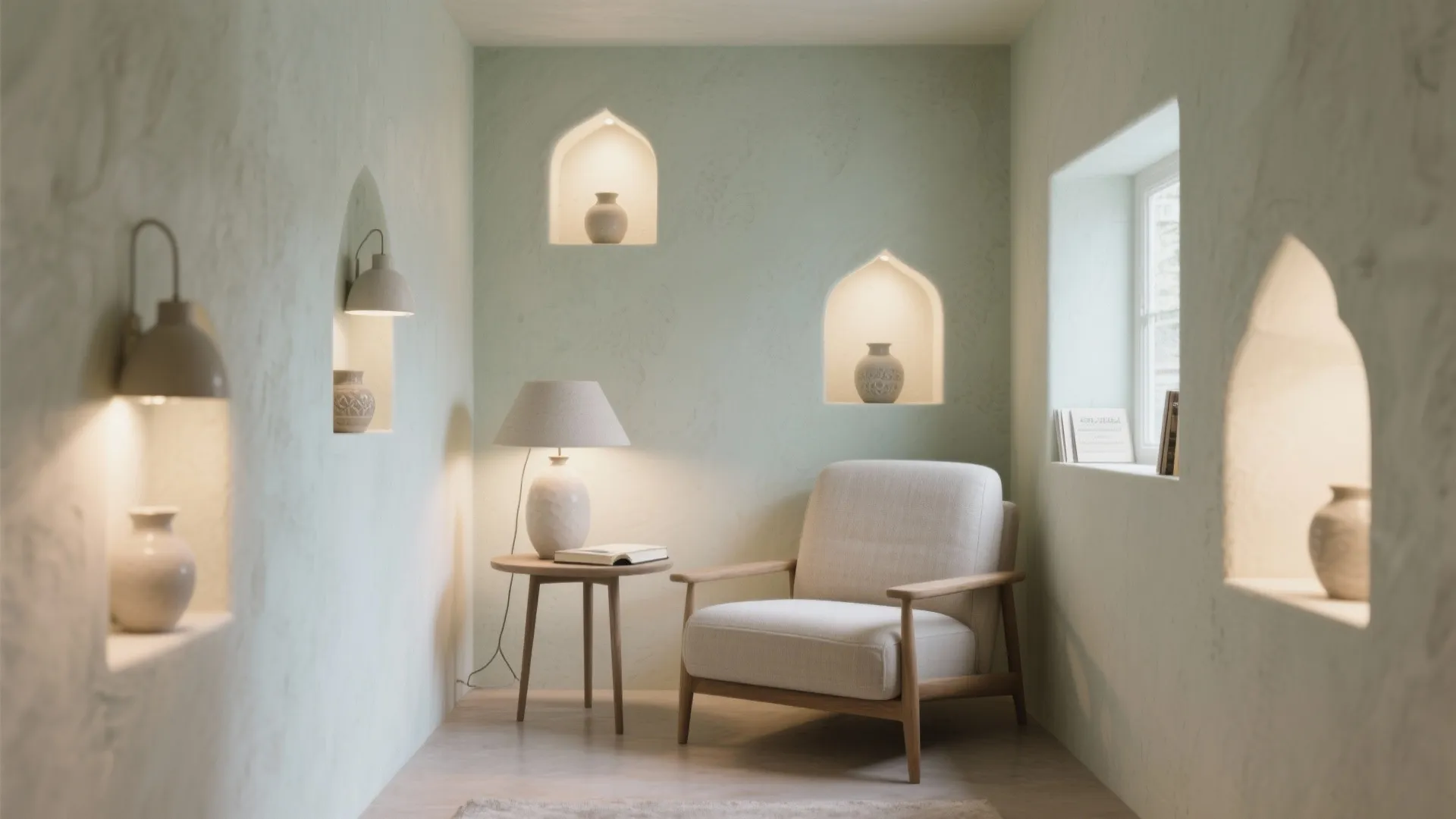 Matte Ceramic Niche Lights with Soft Diffusion