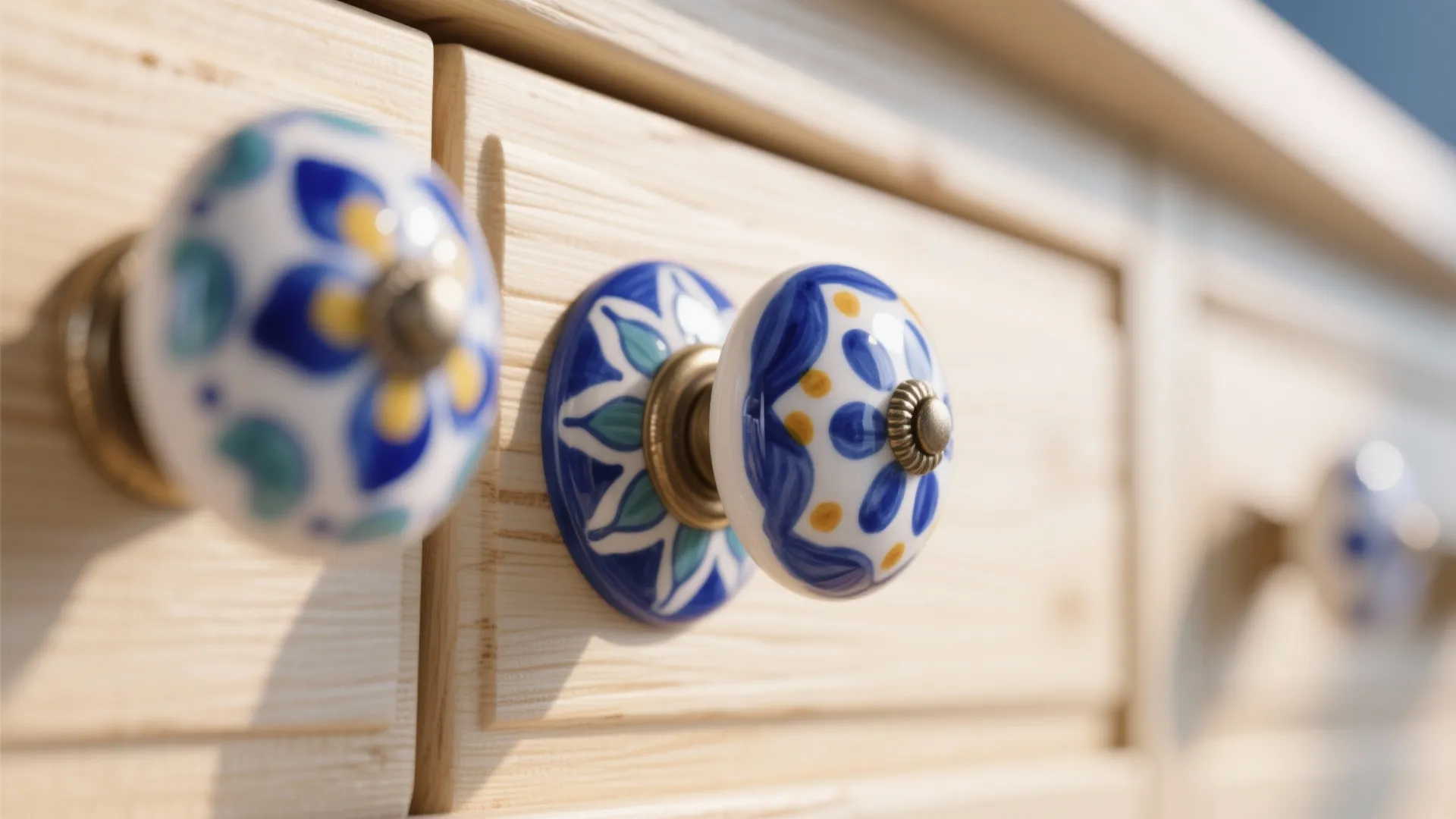 9. Ceramic Hand-Painted Knobs