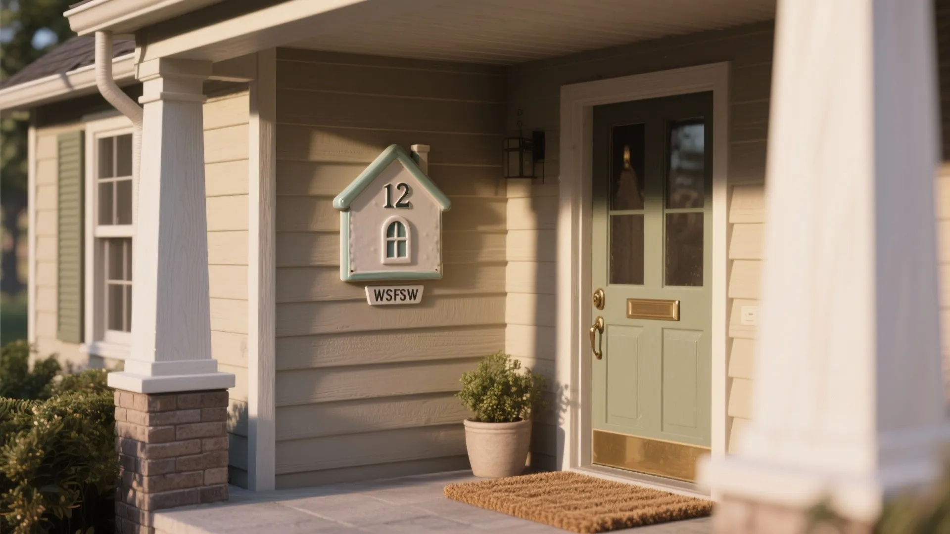 2. Painted ceramic address plaques as art