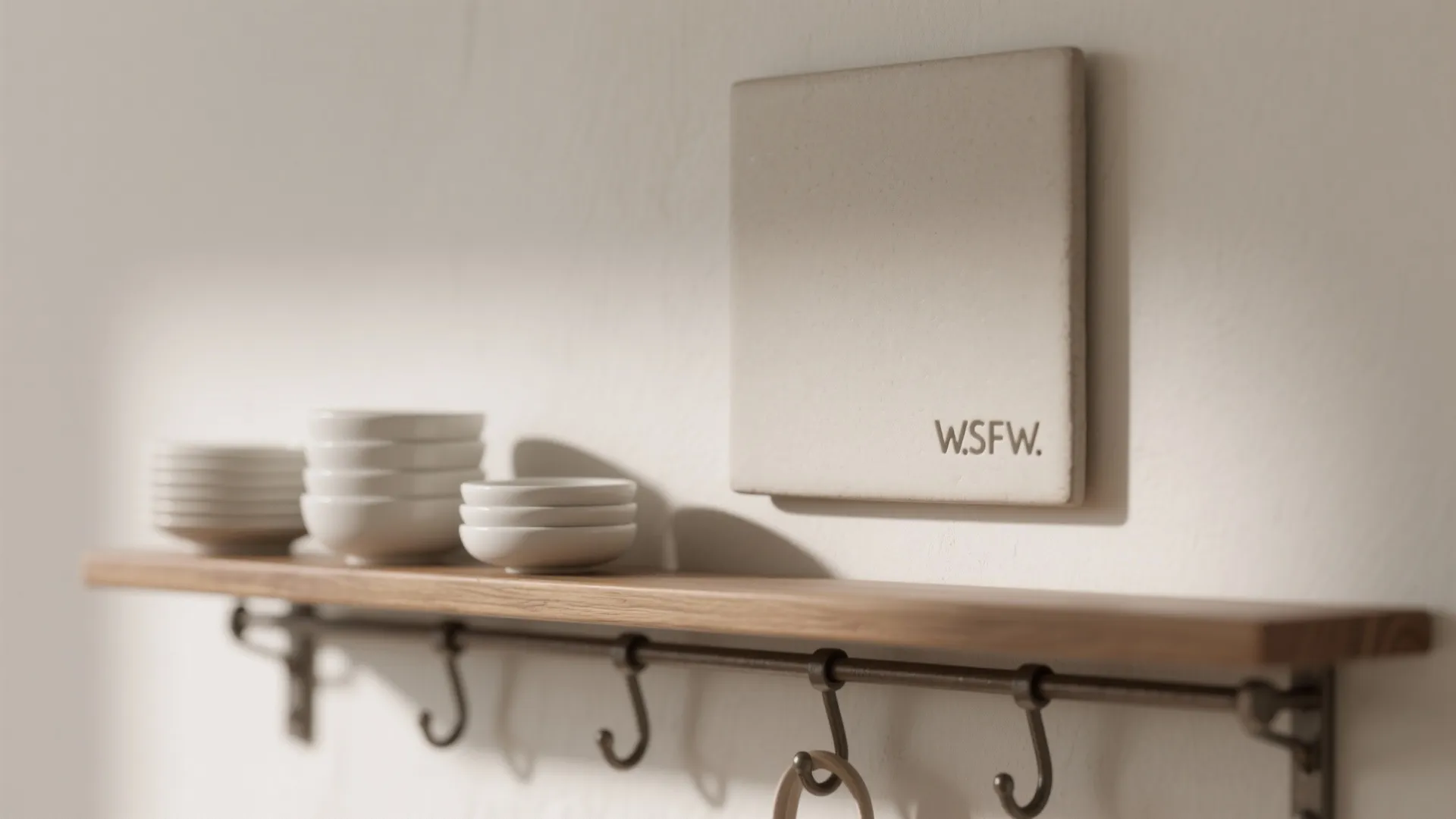 Minimalist Storage with Curated Wall Plaques