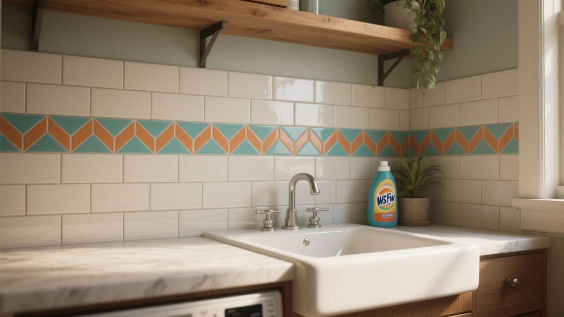 1. Classic ceramic or porcelain tiles with a pop pattern