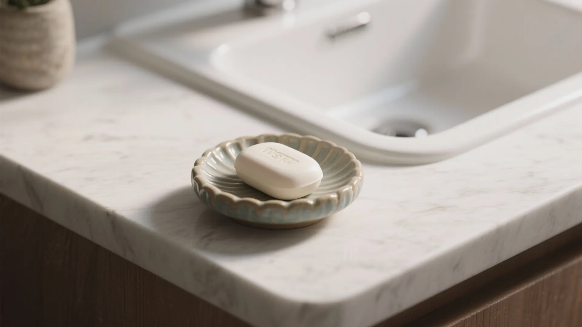 Ceramic Countertop Soap Stand