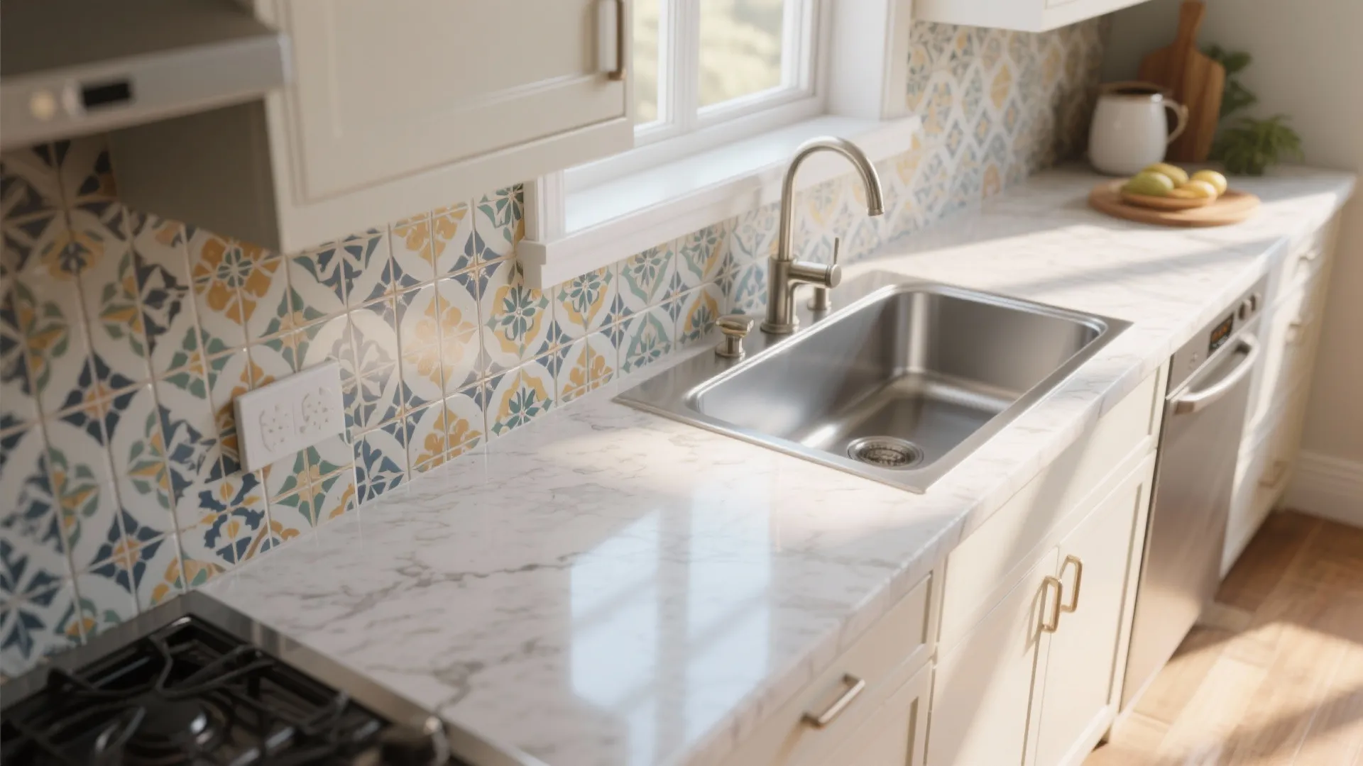 3. Ceramic tile work for pattern and personality