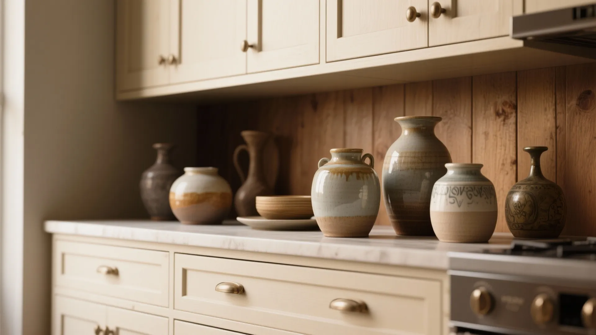 2. A curated display of ceramics and vintage finds