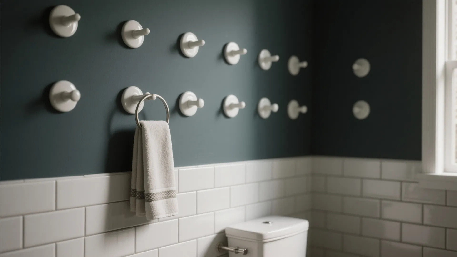 4. Ceramic Wall Hooks and Towel Pegs