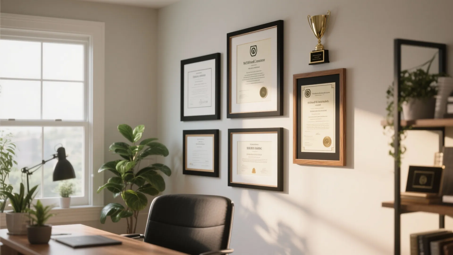 Framed Certificates and Achievements