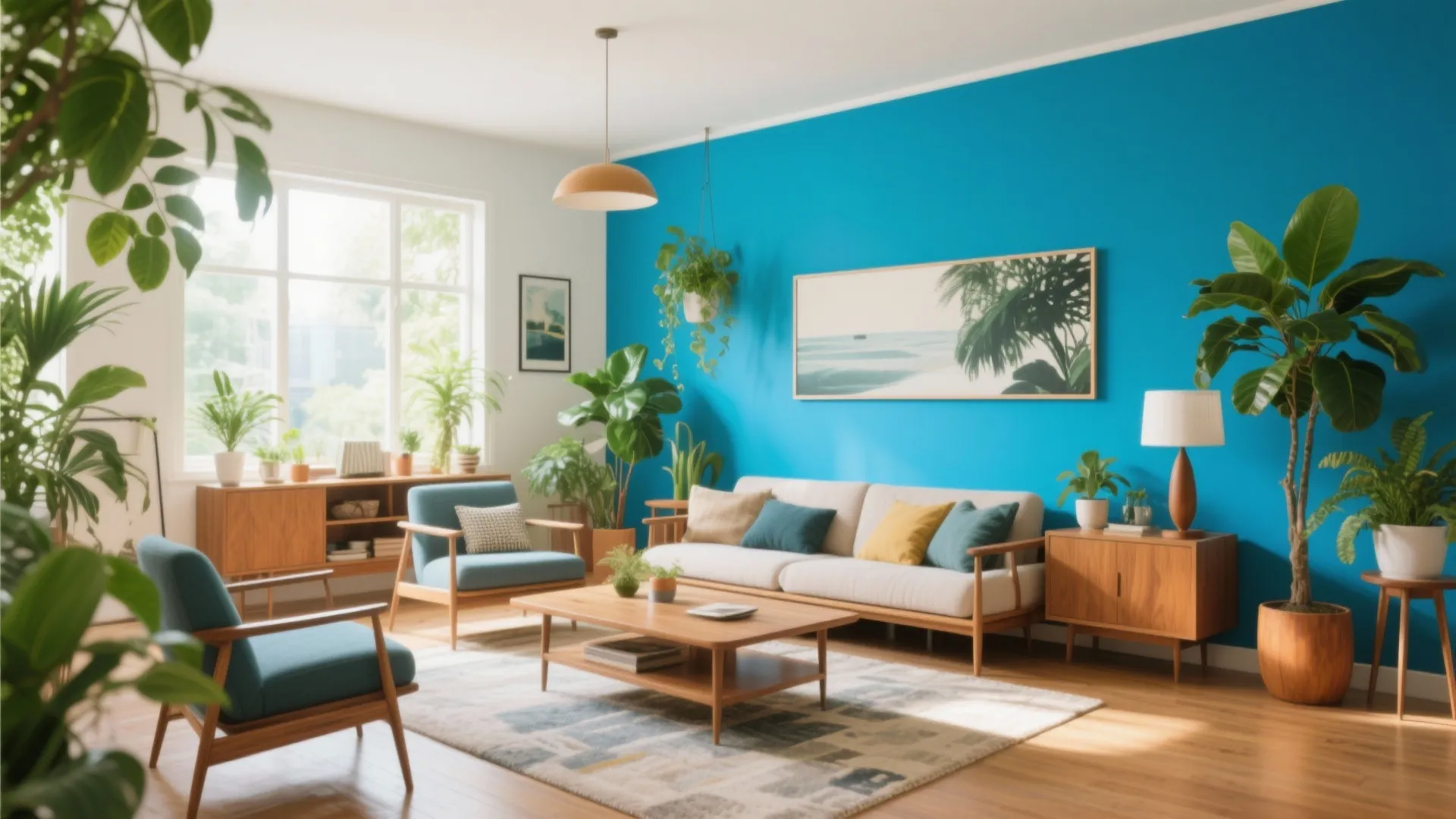 9. Cerulean Blue Feature Wall