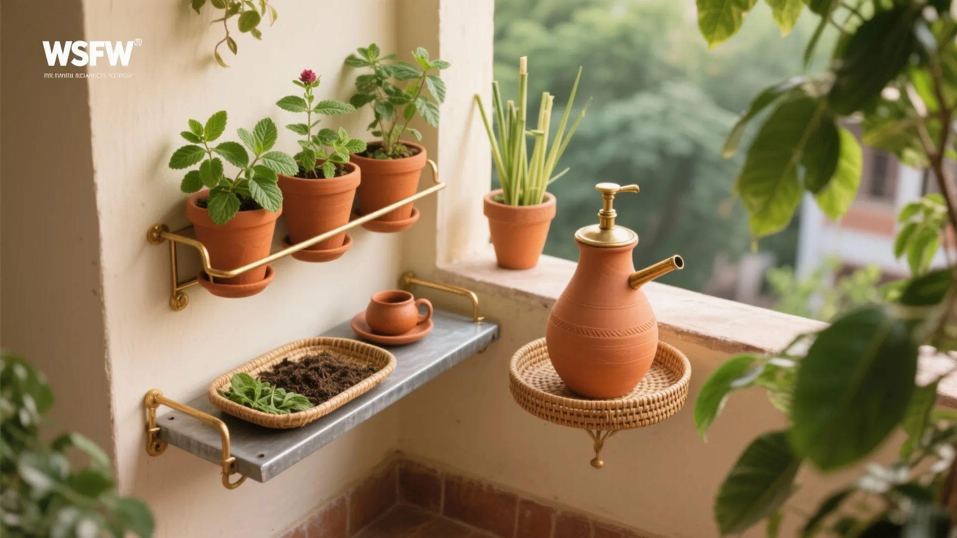 Chai + Herb Corner with Terracotta Touches