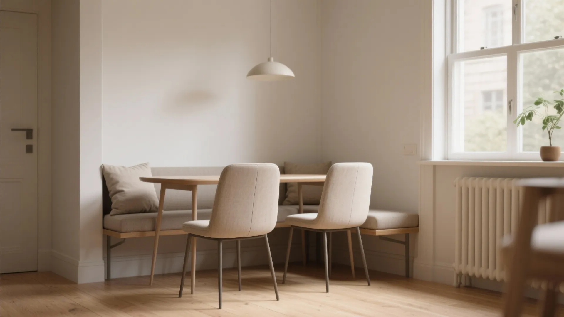 Tip 2: Mix armless chairs and a bench