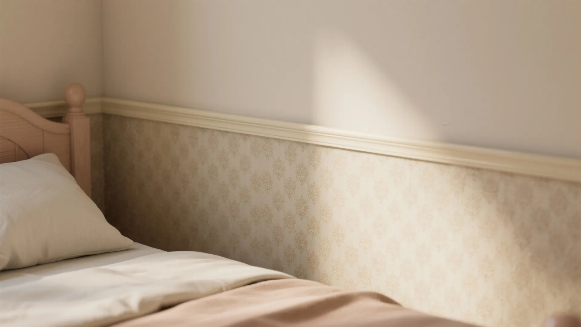 3. Chair rail plus wallpaper contrast