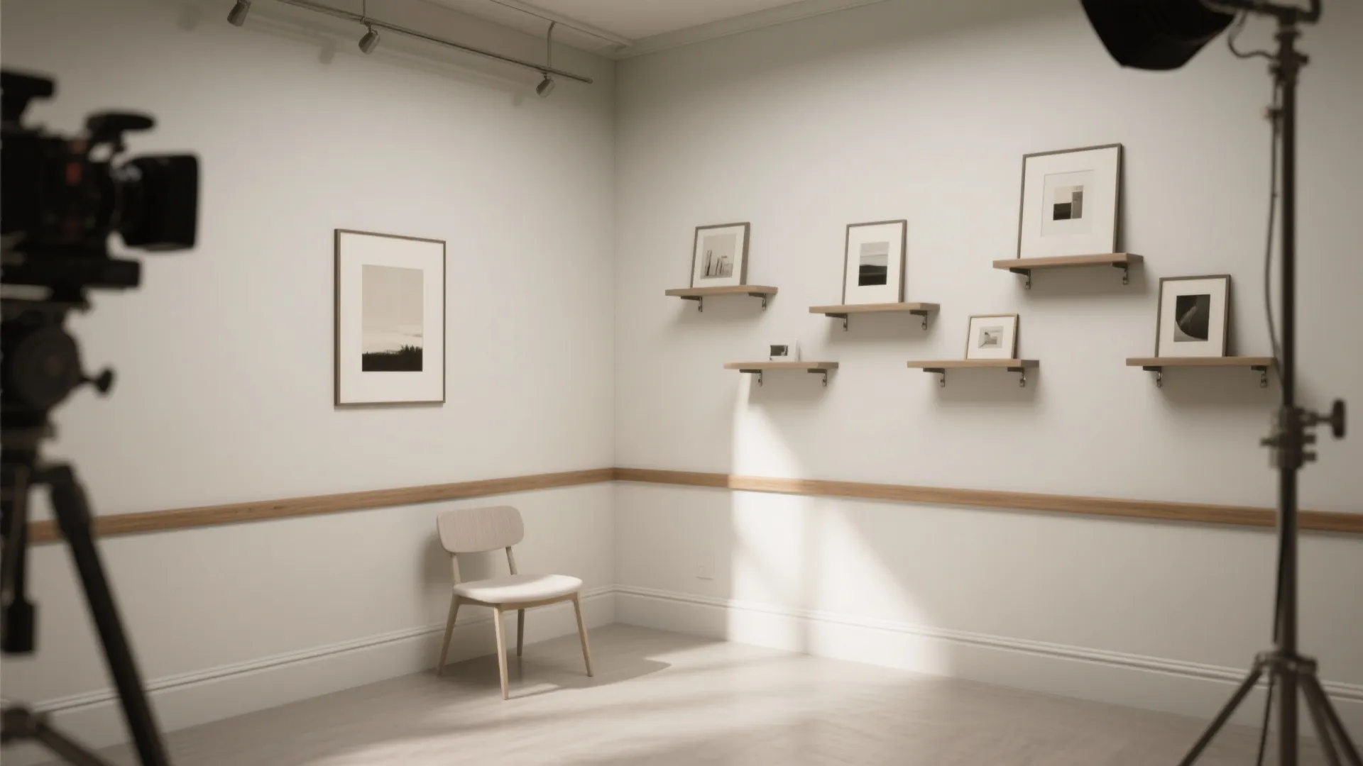 Contemporary chair rail as a datum line