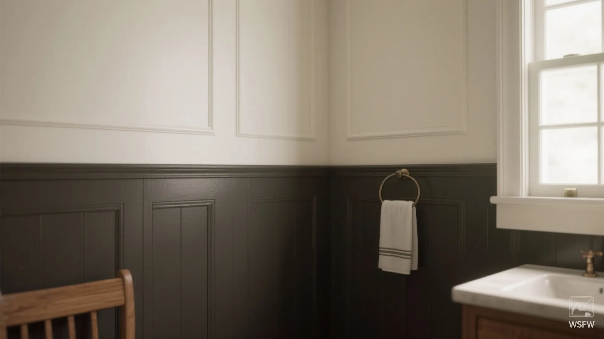 1. Chair Rail + Painted Wainscoting