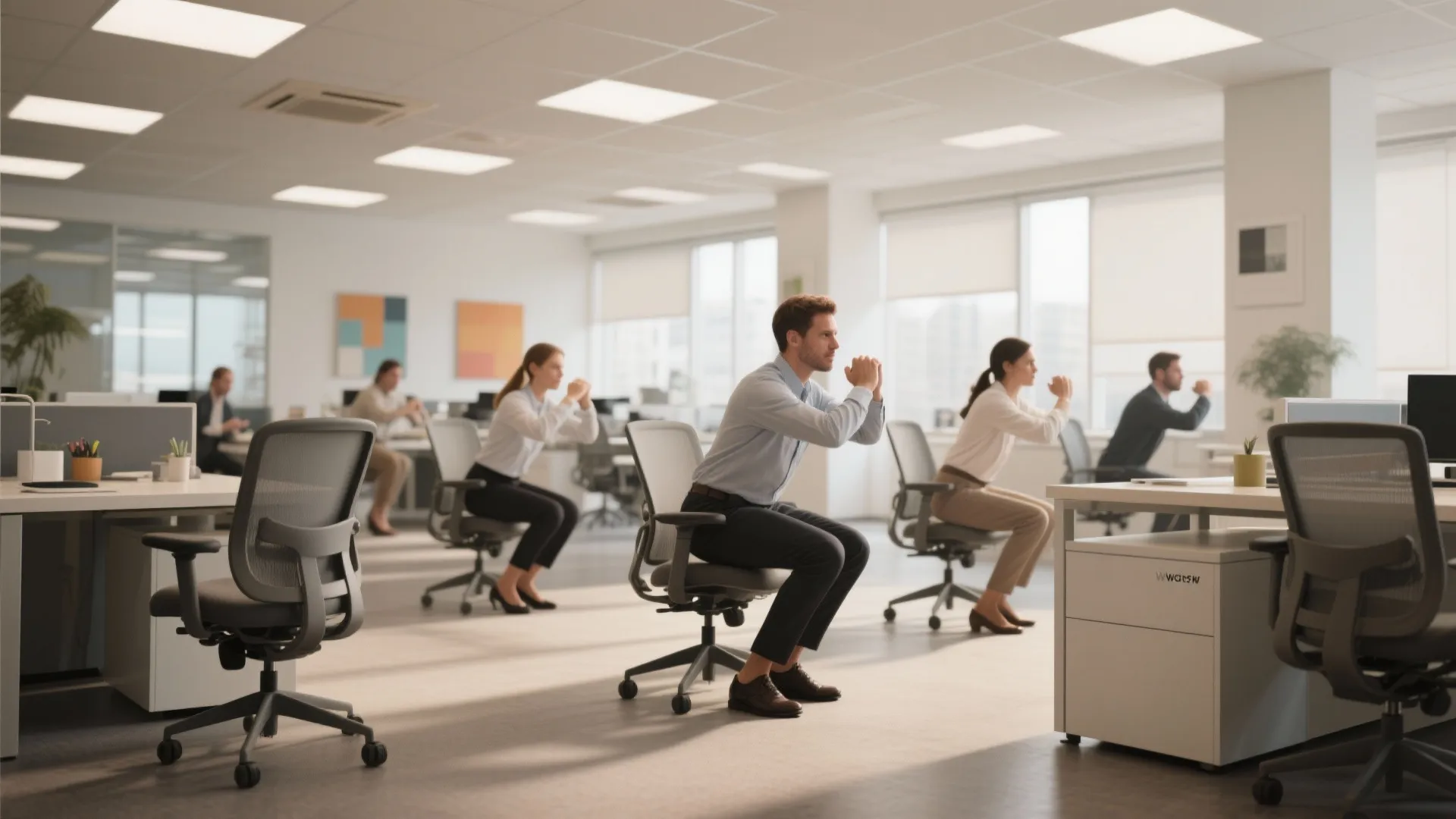 3. Chair Squat Countdown