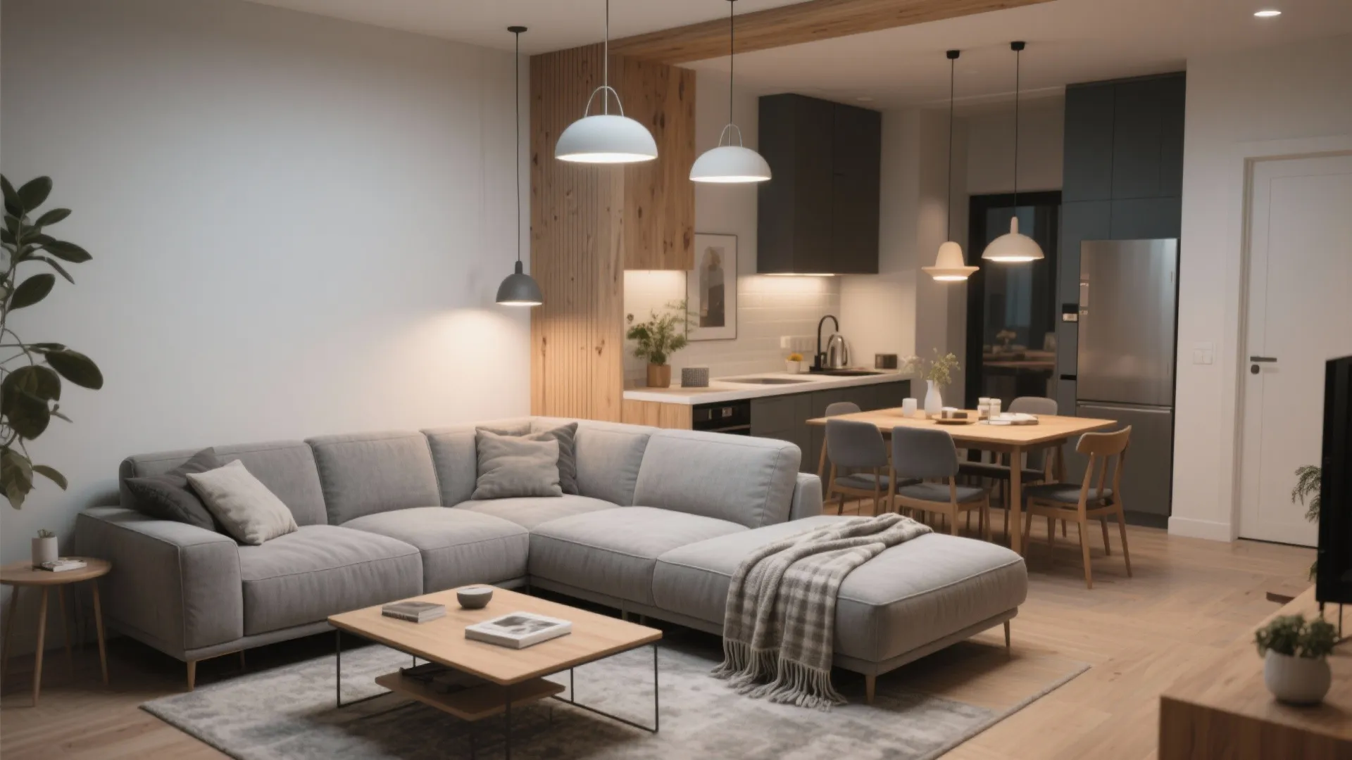 2. Chaise-End Sectional as a Soft Divider