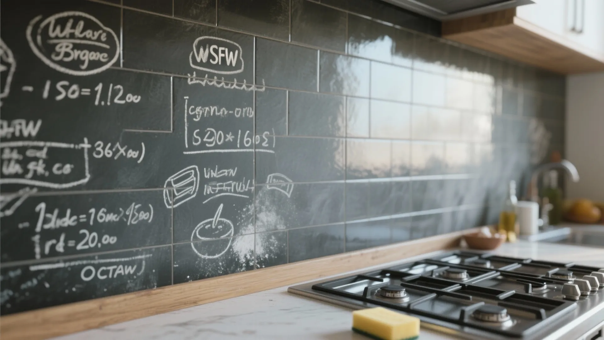 2. Chalkboard backsplash panels