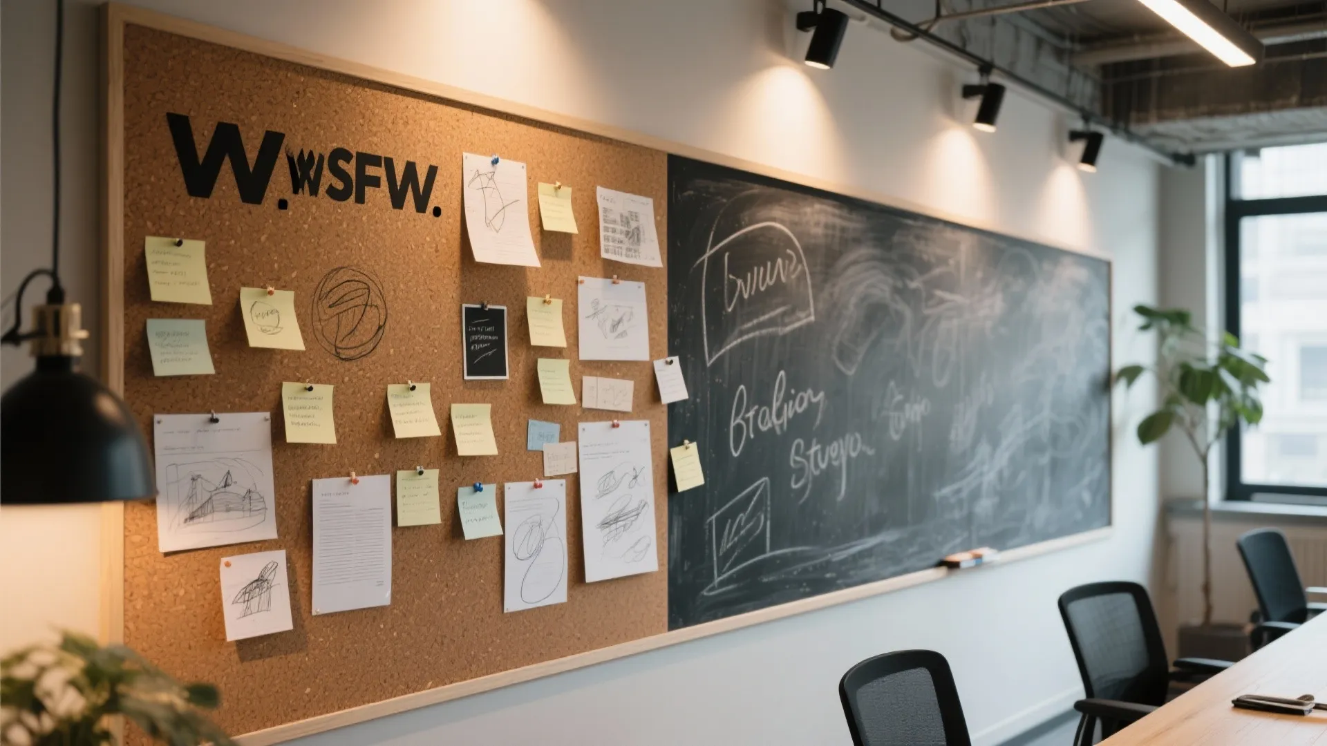 2. Chalkboard + Corkboard Combo