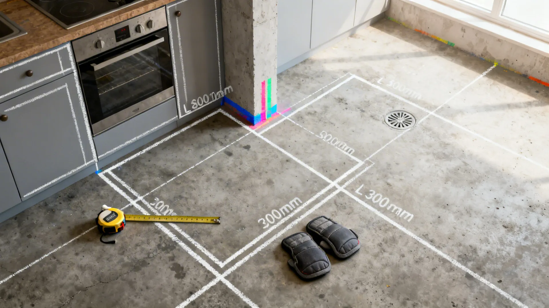 Kitchen Layout Still Wrong? Draw a Kitchen on Site with Chalk