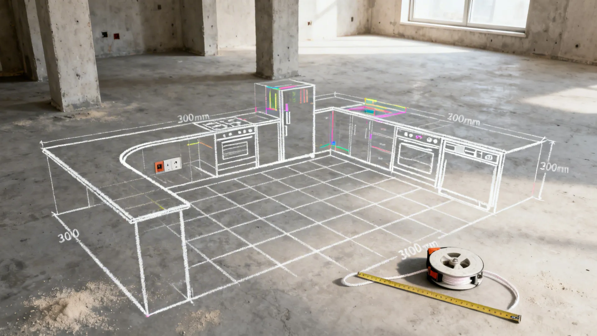 Kitchen Draw Void Kitchen Layout Still Wrong? Draw a Kitchen on Site with Chalk