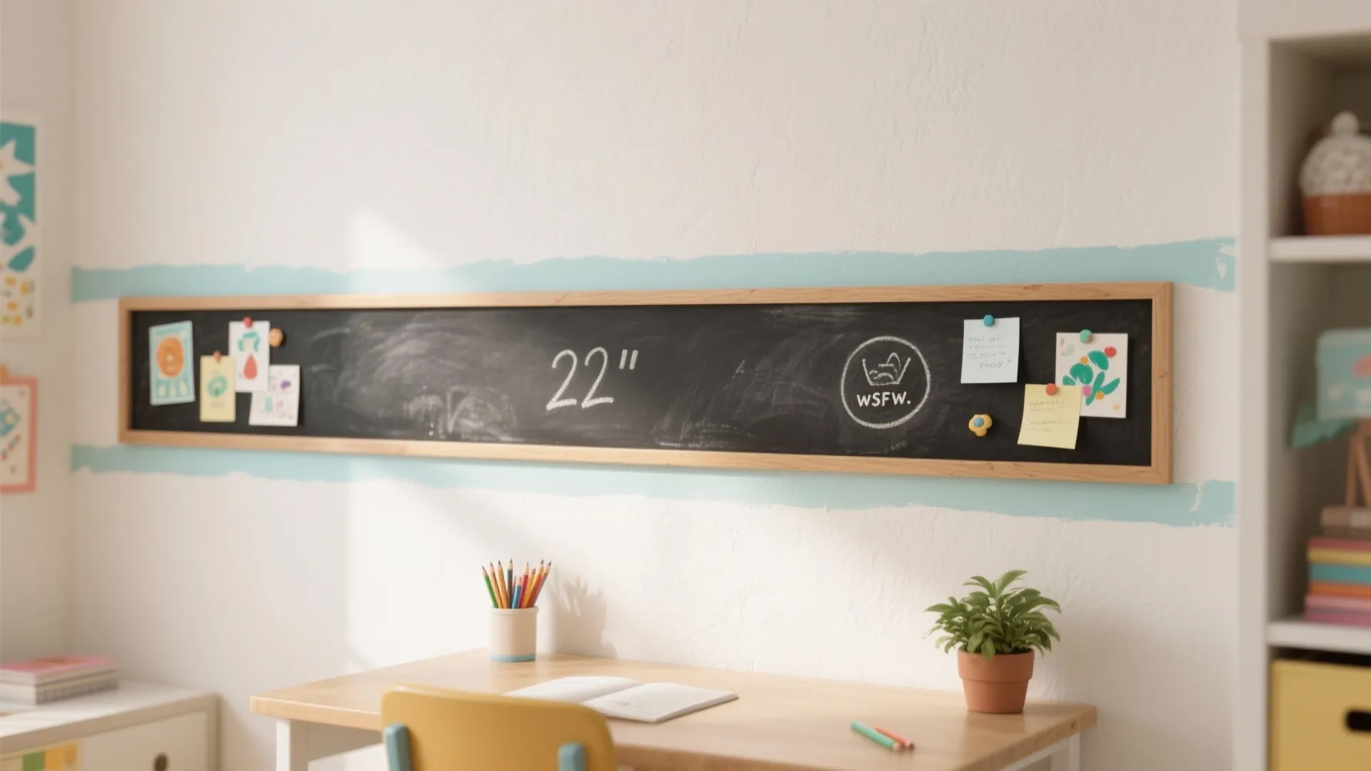 Chalkboard & Magnetic Paint Strip (Creative Zone Without Mess)