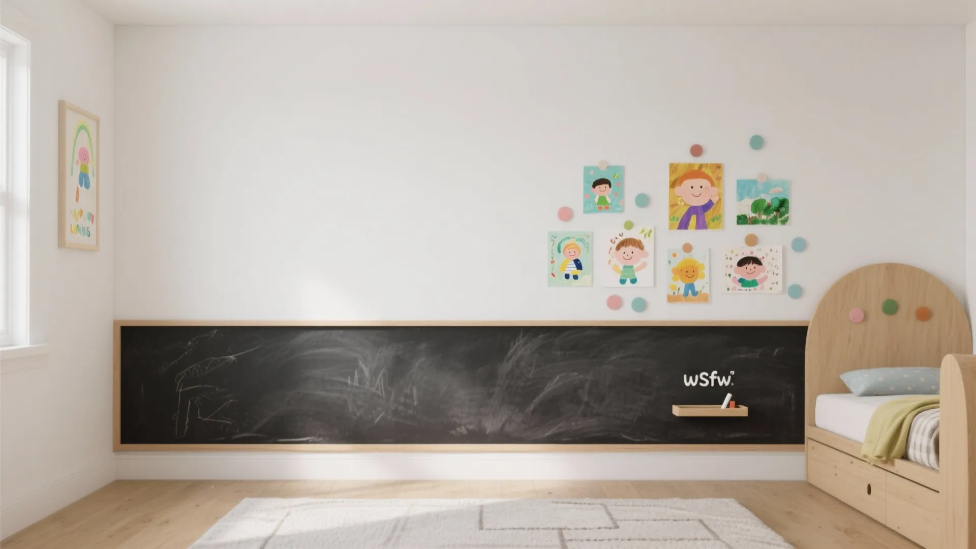 Idea 1: The half-and-half chalk + magnet wall