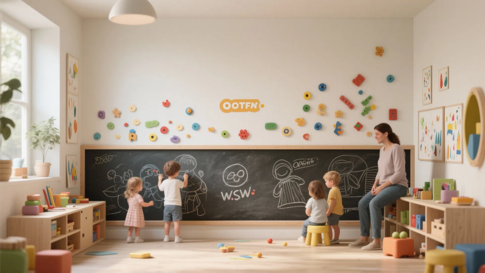 2. Chalkboard + Magnetic Play Zones