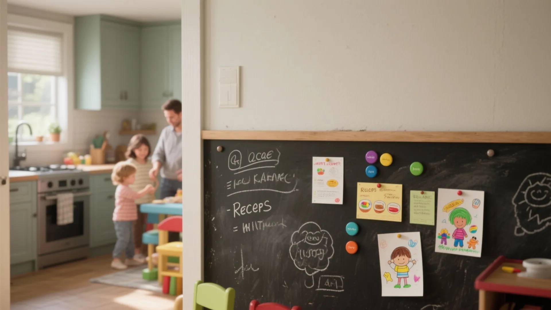 5. Functional Chalk or Magnetic Half Wall