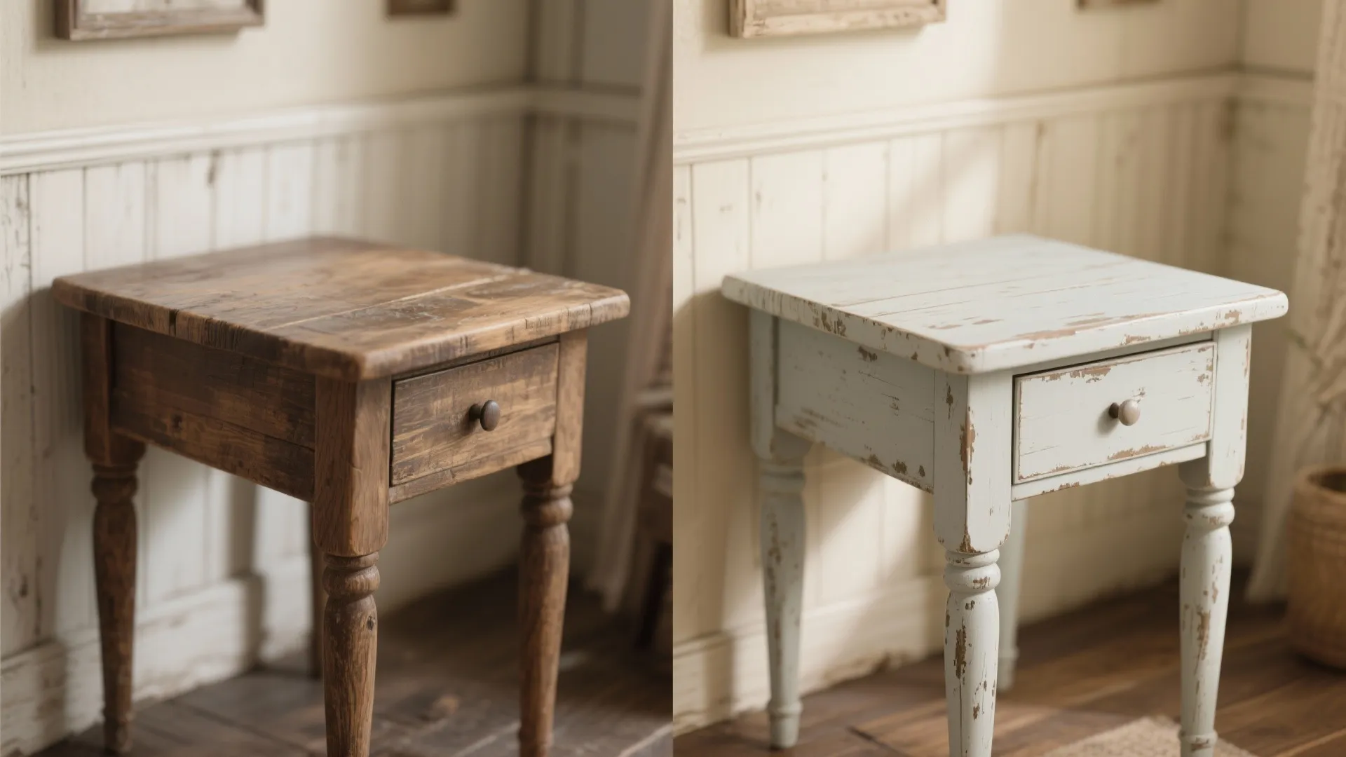 3. Chalk paint + wax — vintage look, easy distressing