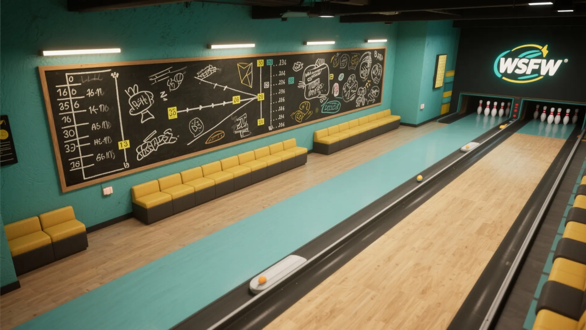 4. Interactive Chalk Zone — temporary and playful