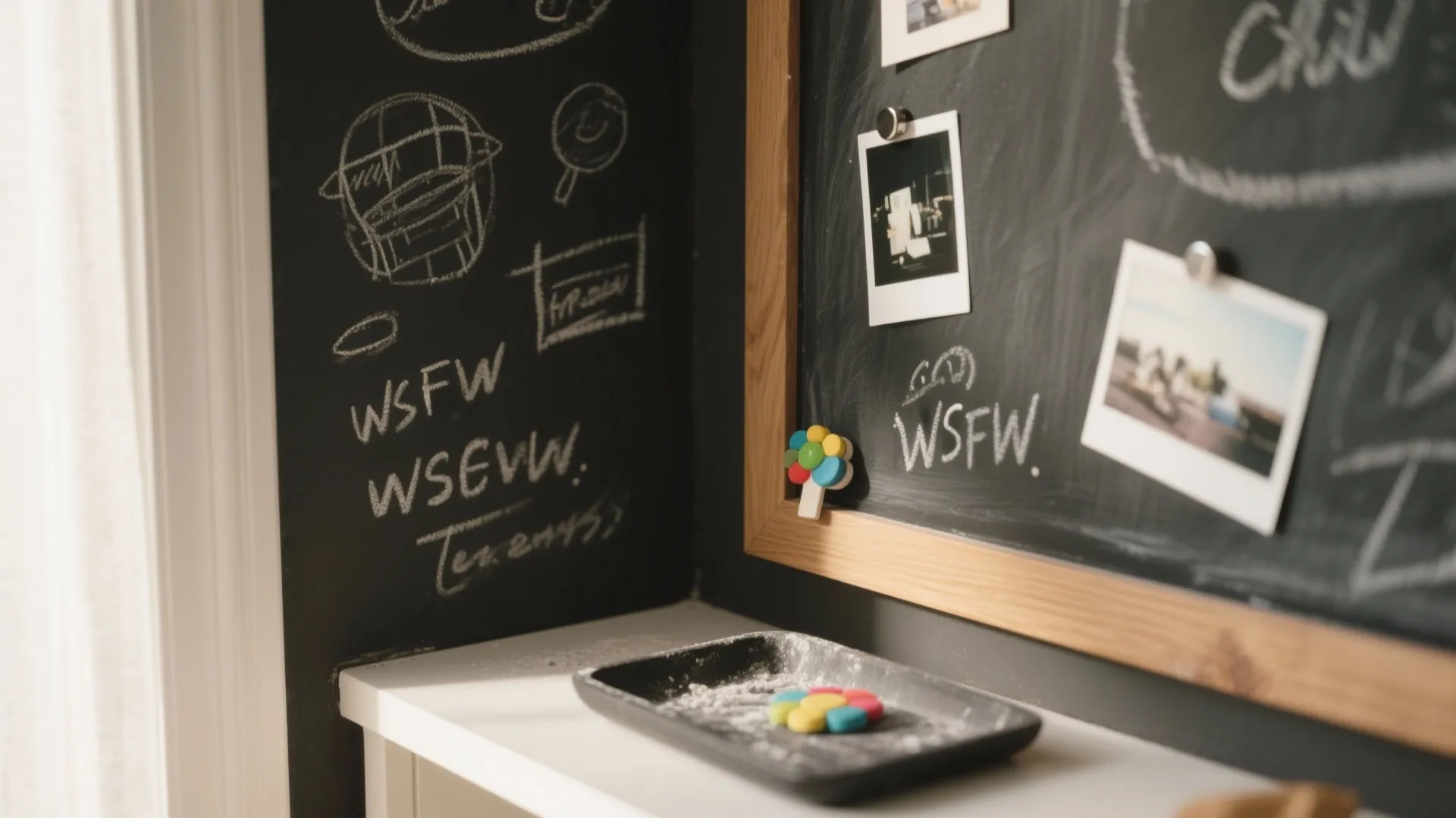 4. Chalkboard or Magnetic Accent for Creativity
