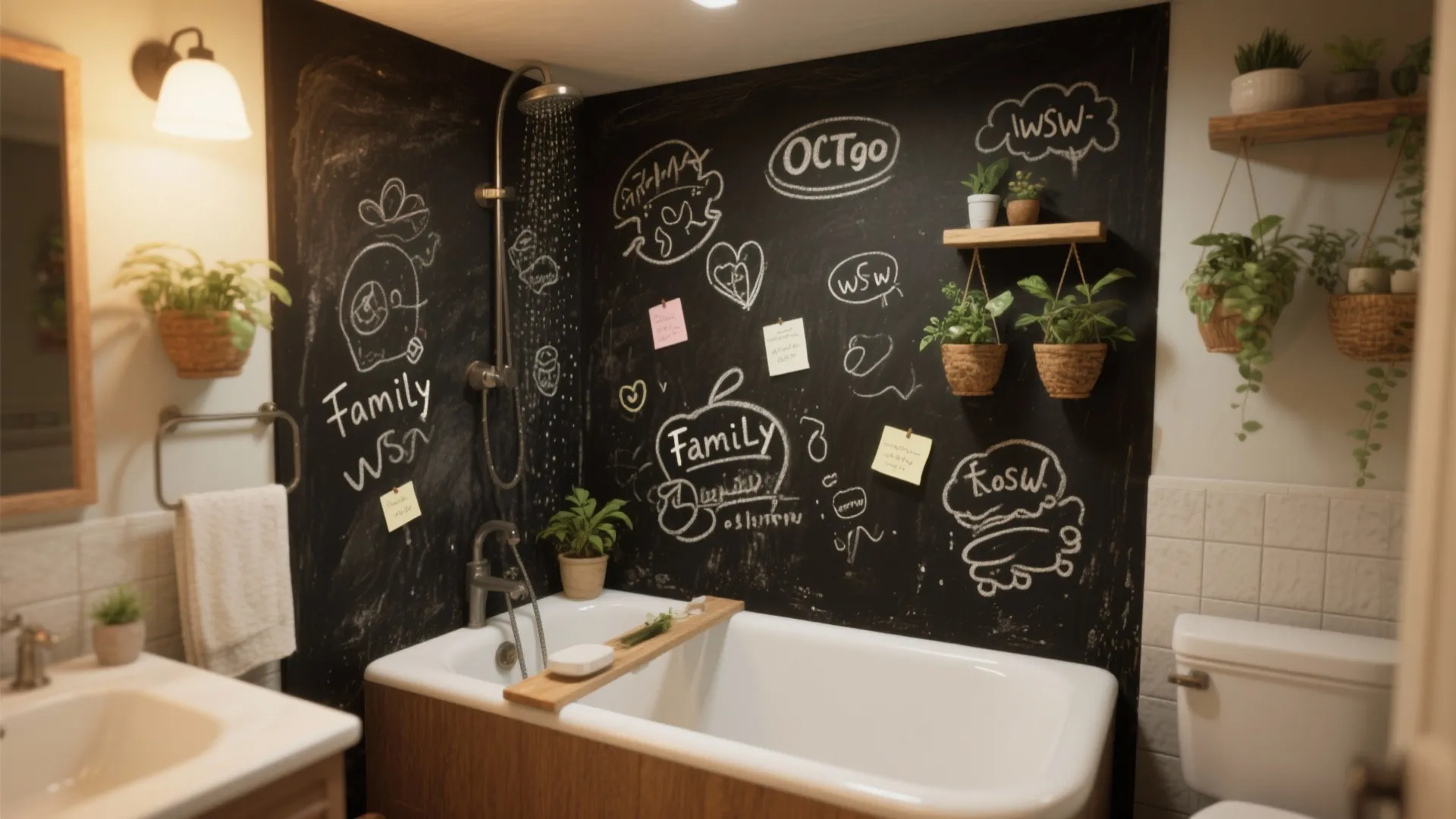 4. Chalkboard accent for notes, plant labels, and playful texture