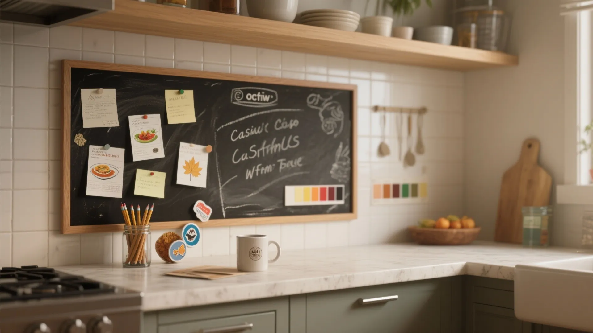 5. Painted or Chalkboard Backsplash for Flexibility