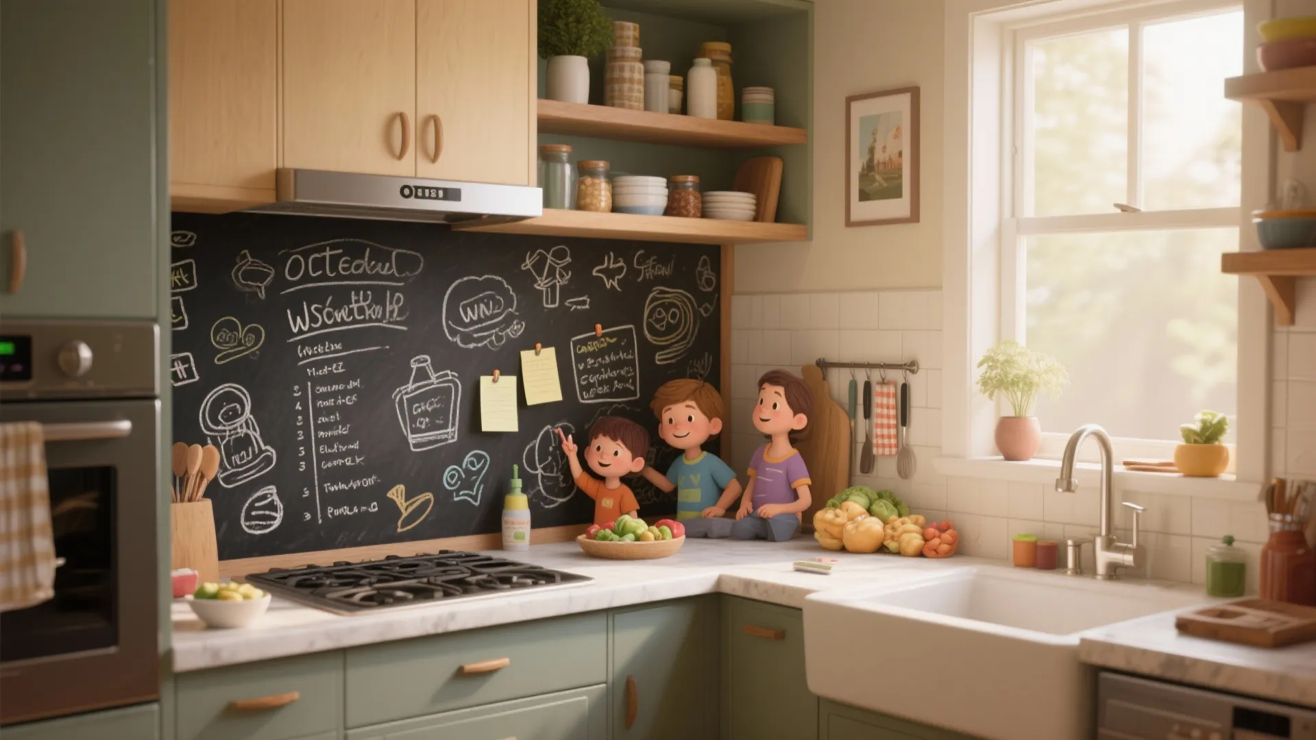 5. Chalkboard wallpaper for function and personality