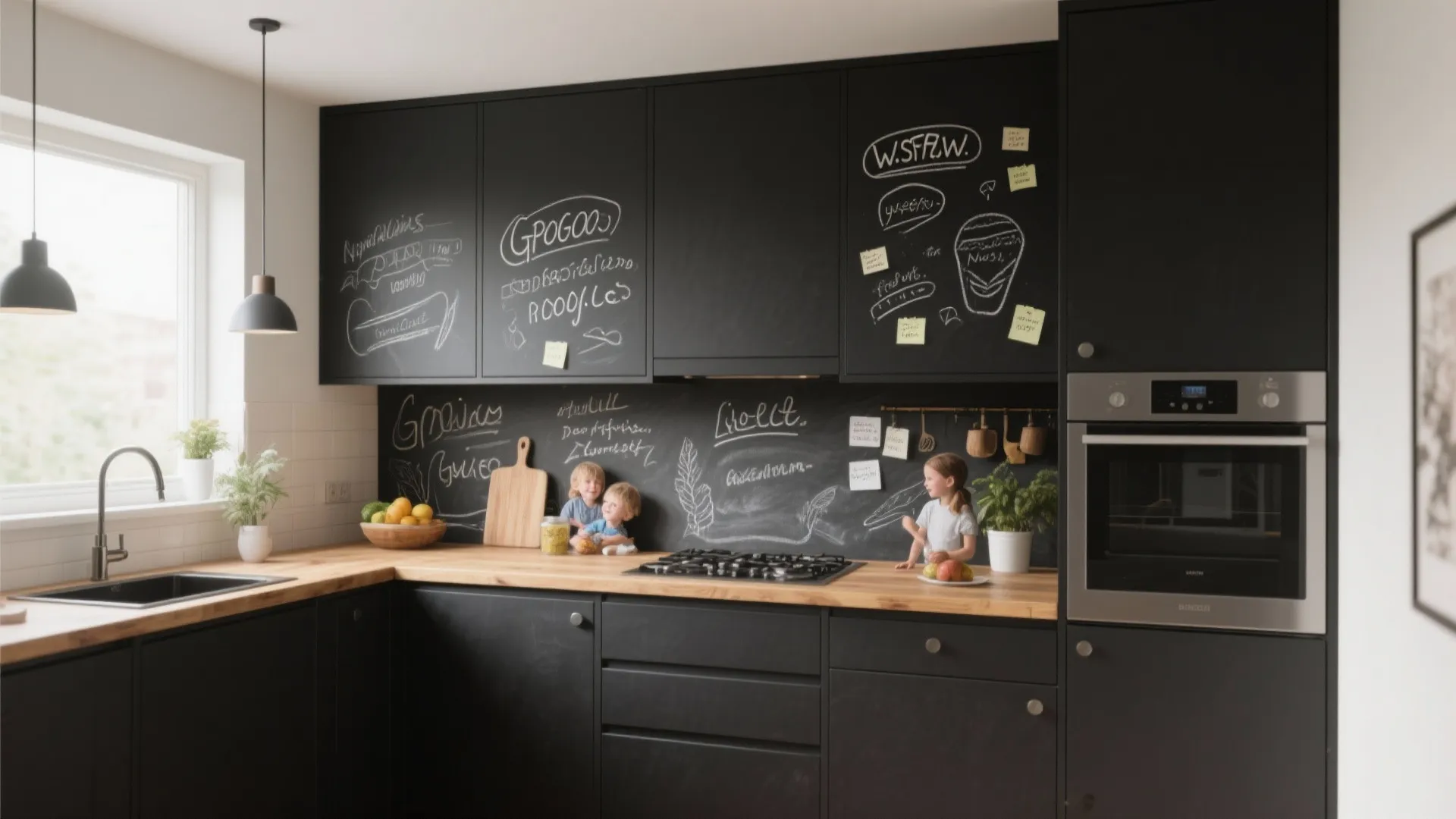 8. Chalkboard-Finish Cabinet Doors