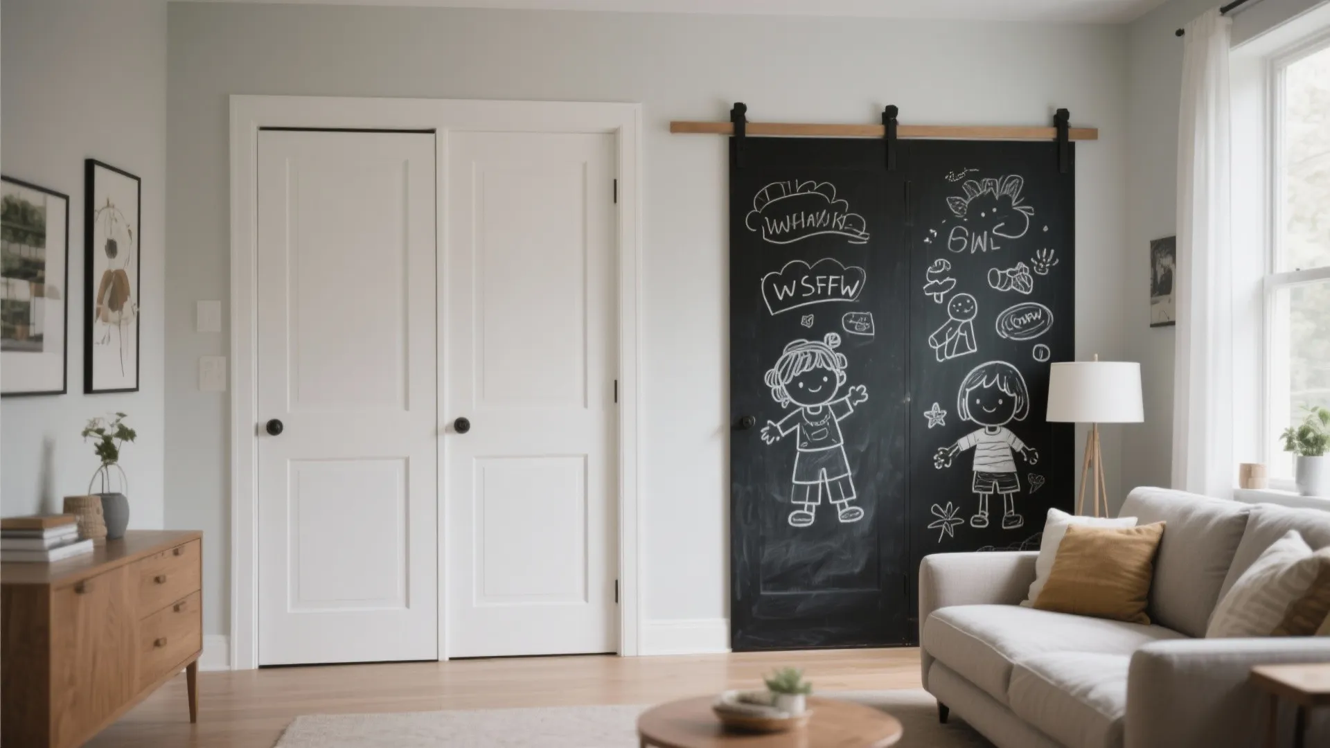 8. Chalkboard Closet Doors