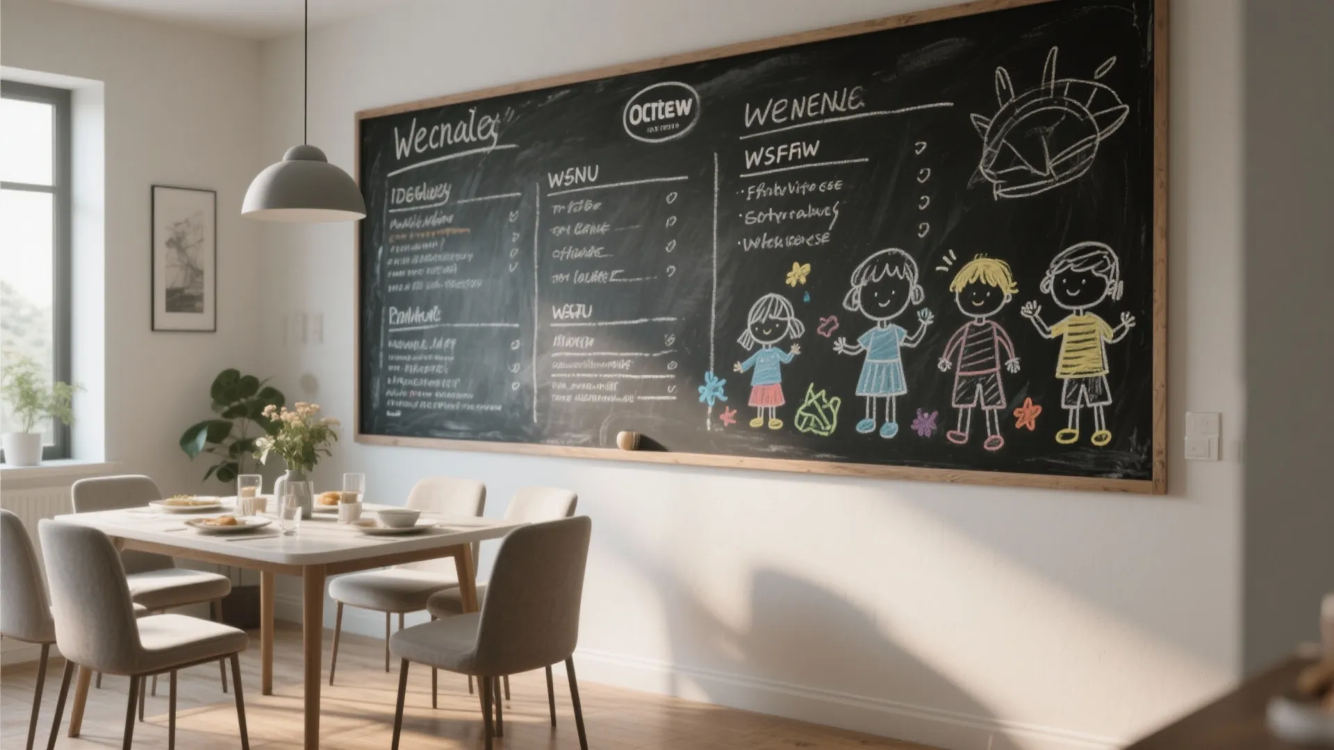 5. Functional Chalkboard or Painted Mural