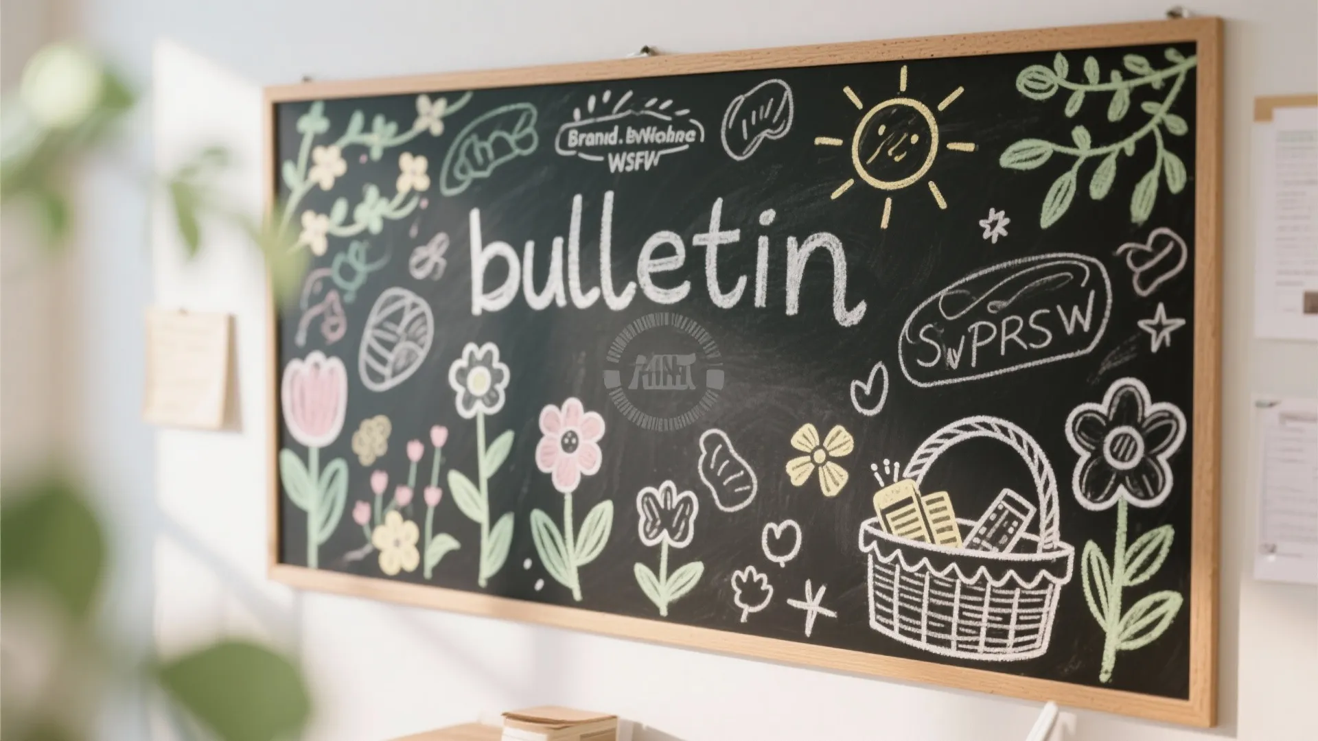 10. Chalkboard Spring Doodles