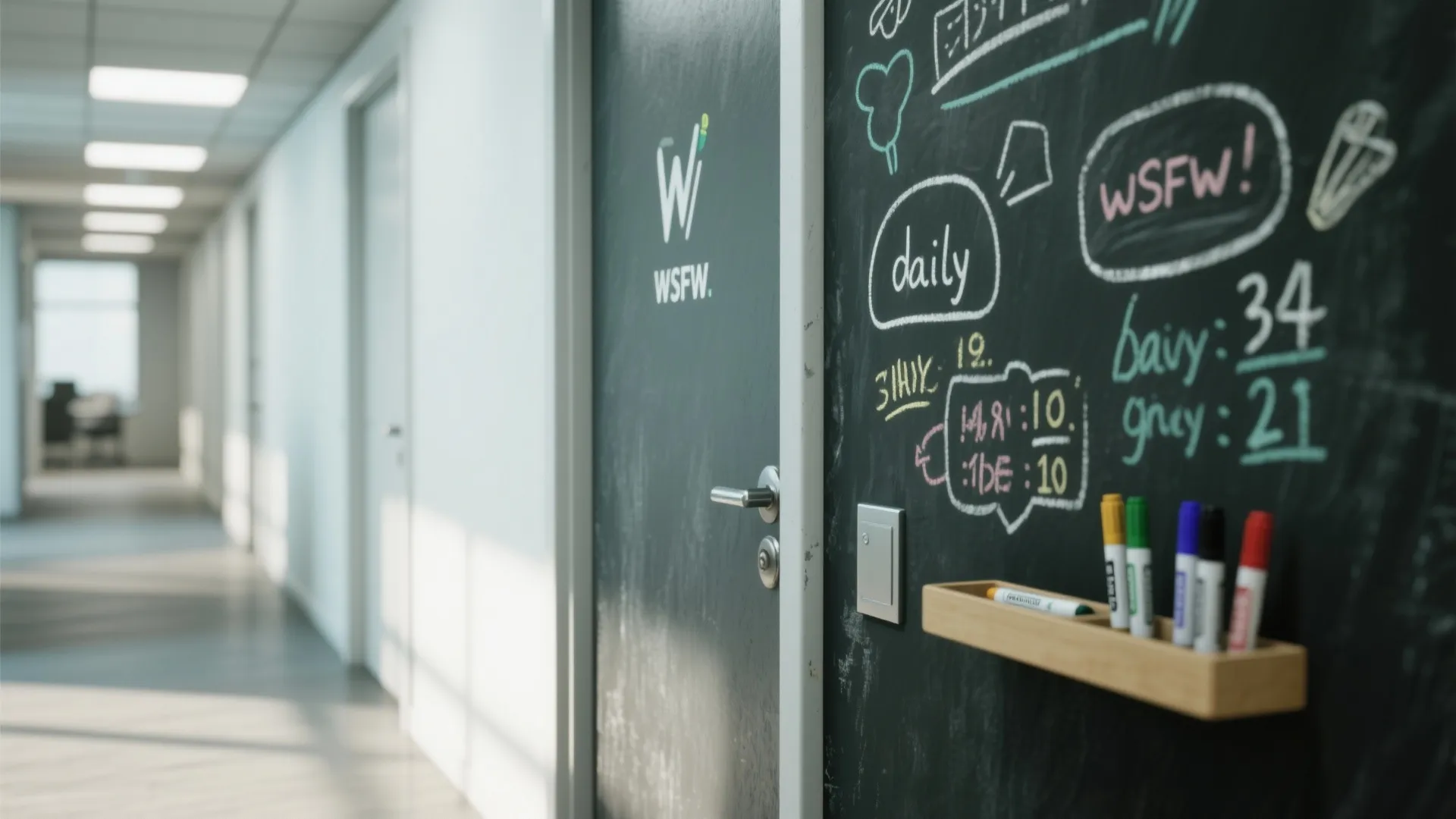 4. Chalkboard Door for Daily Cheer