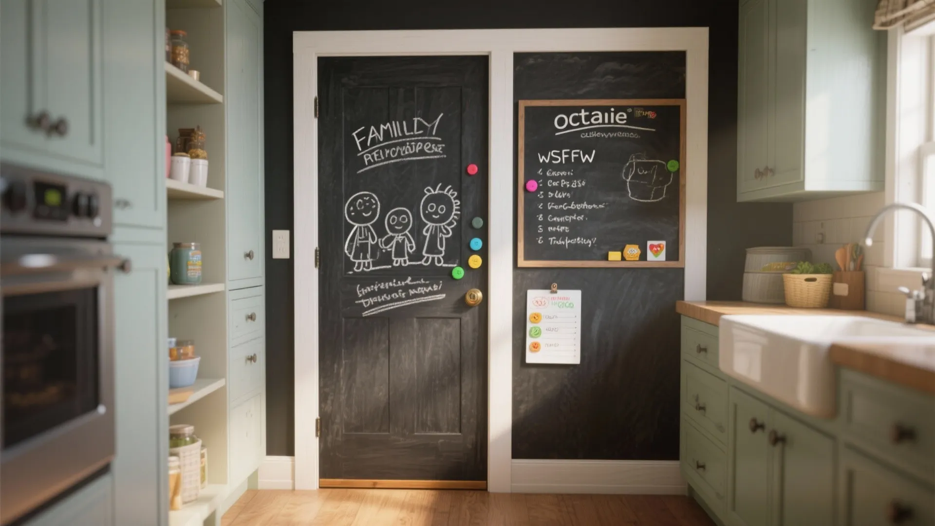 5. Chalkboard or magnetic paint for utility doors