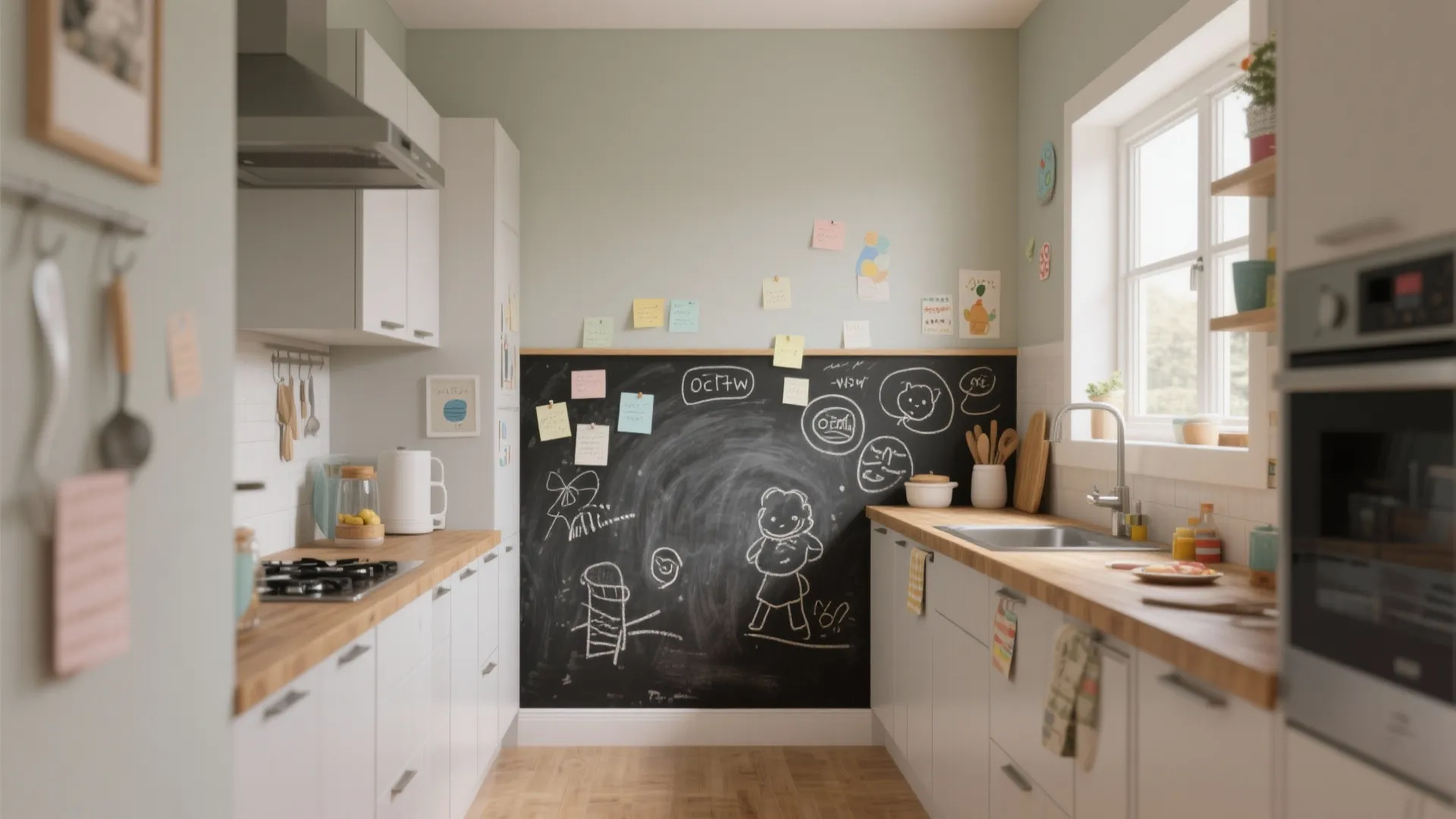 3. Half-Wall Chalkboard + Chalk Paint Combo