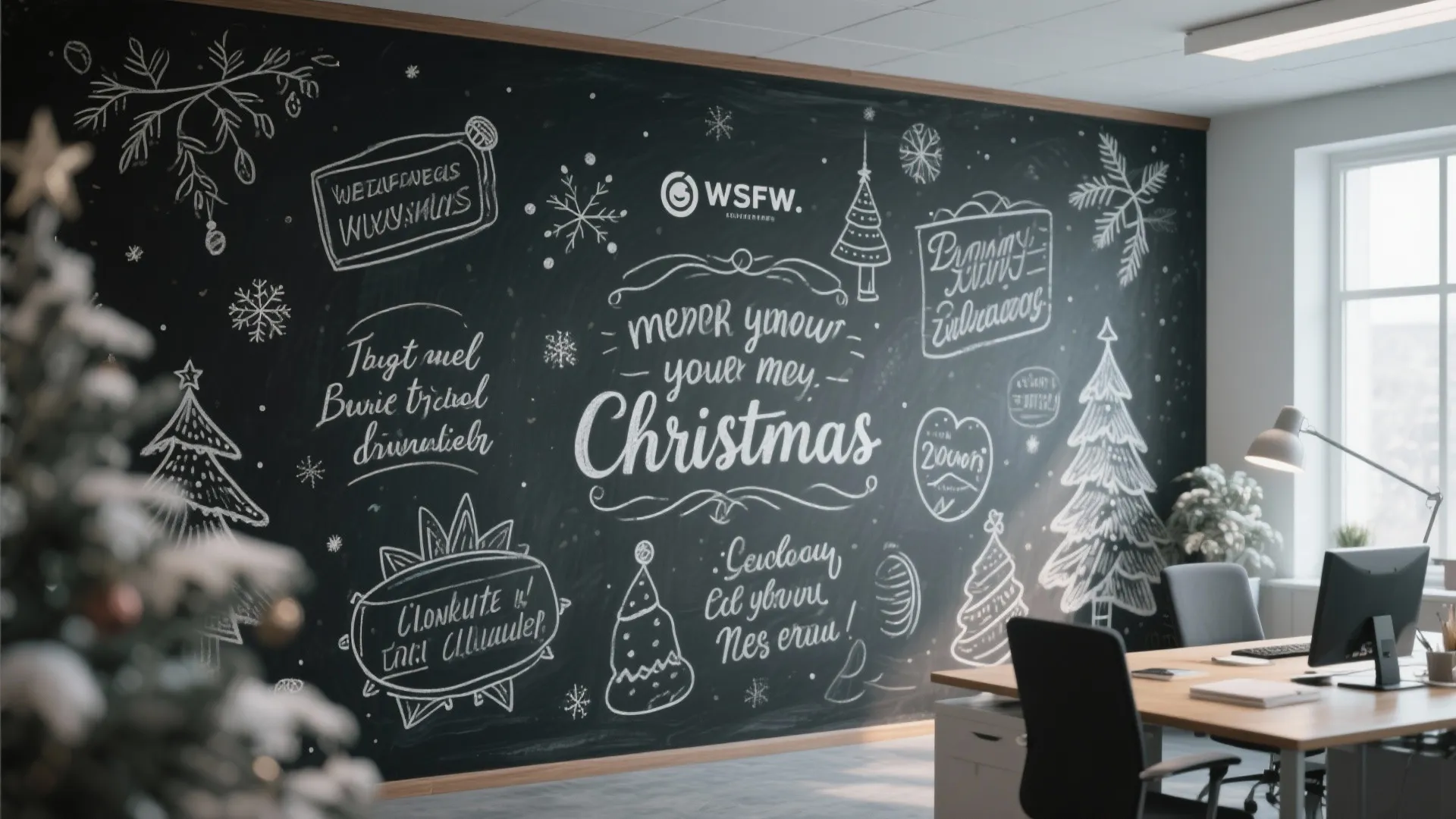 3. Chalkboard Art with Holiday Quotes