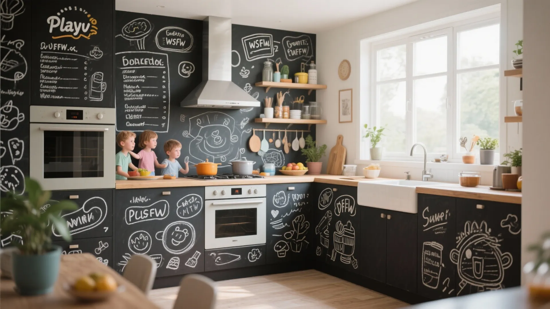 4. Chalkboard-Style Wallpaper