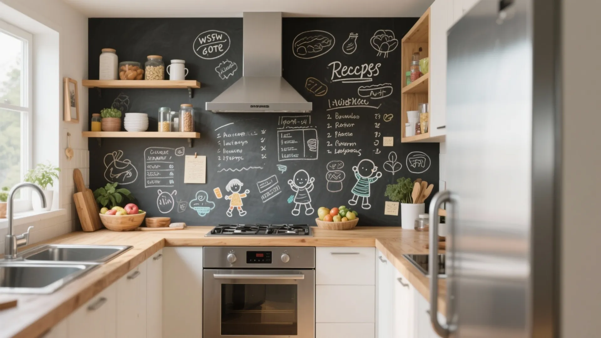 2. Chalkboard or Whiteboard Wall
