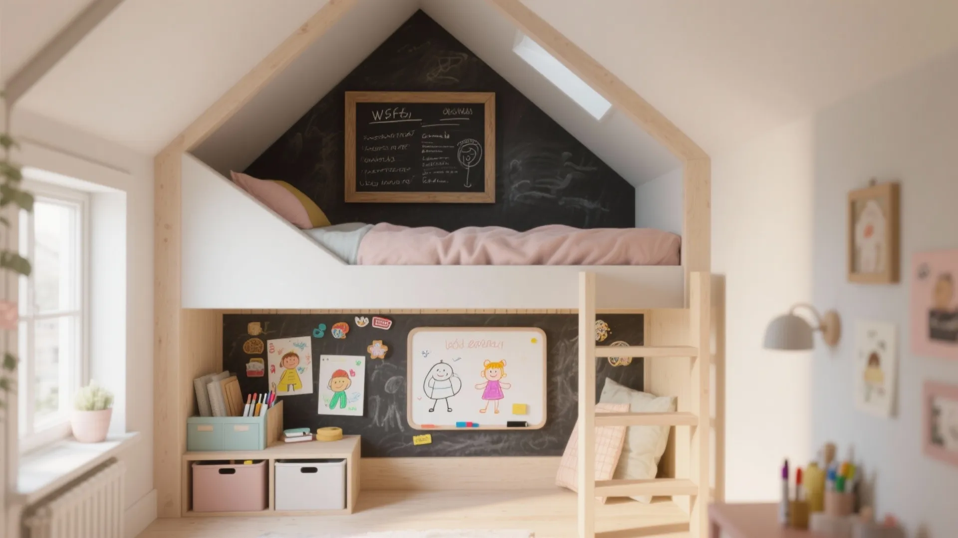 2. Chalkboard + magnetic combo wall